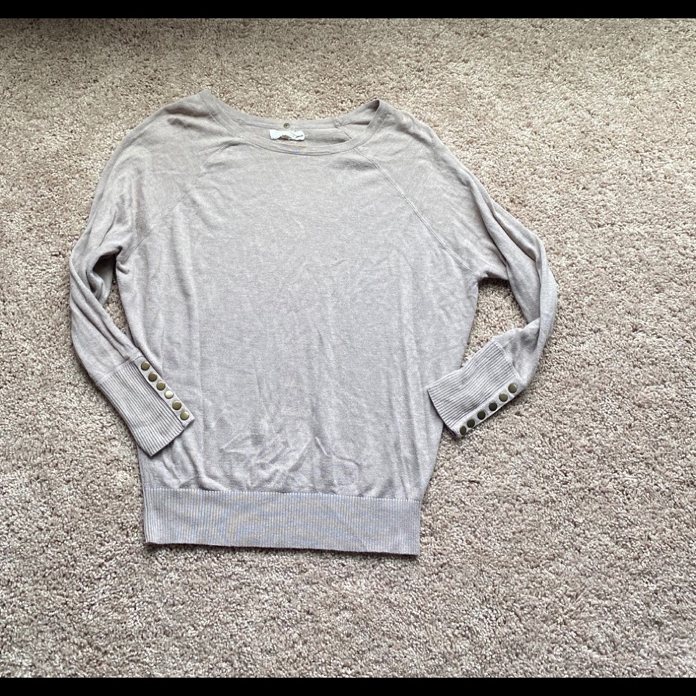 Beige button top